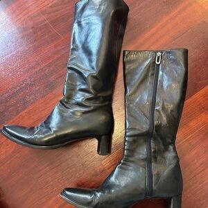 Elegant Black Leather Knee-High Boots